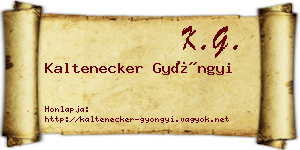 Kaltenecker Gyöngyi névjegykártya